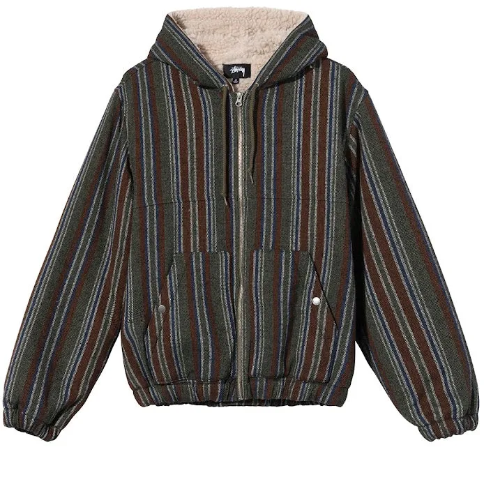 STSSY WOOL STRIPE WORK JACKET // OLIVE