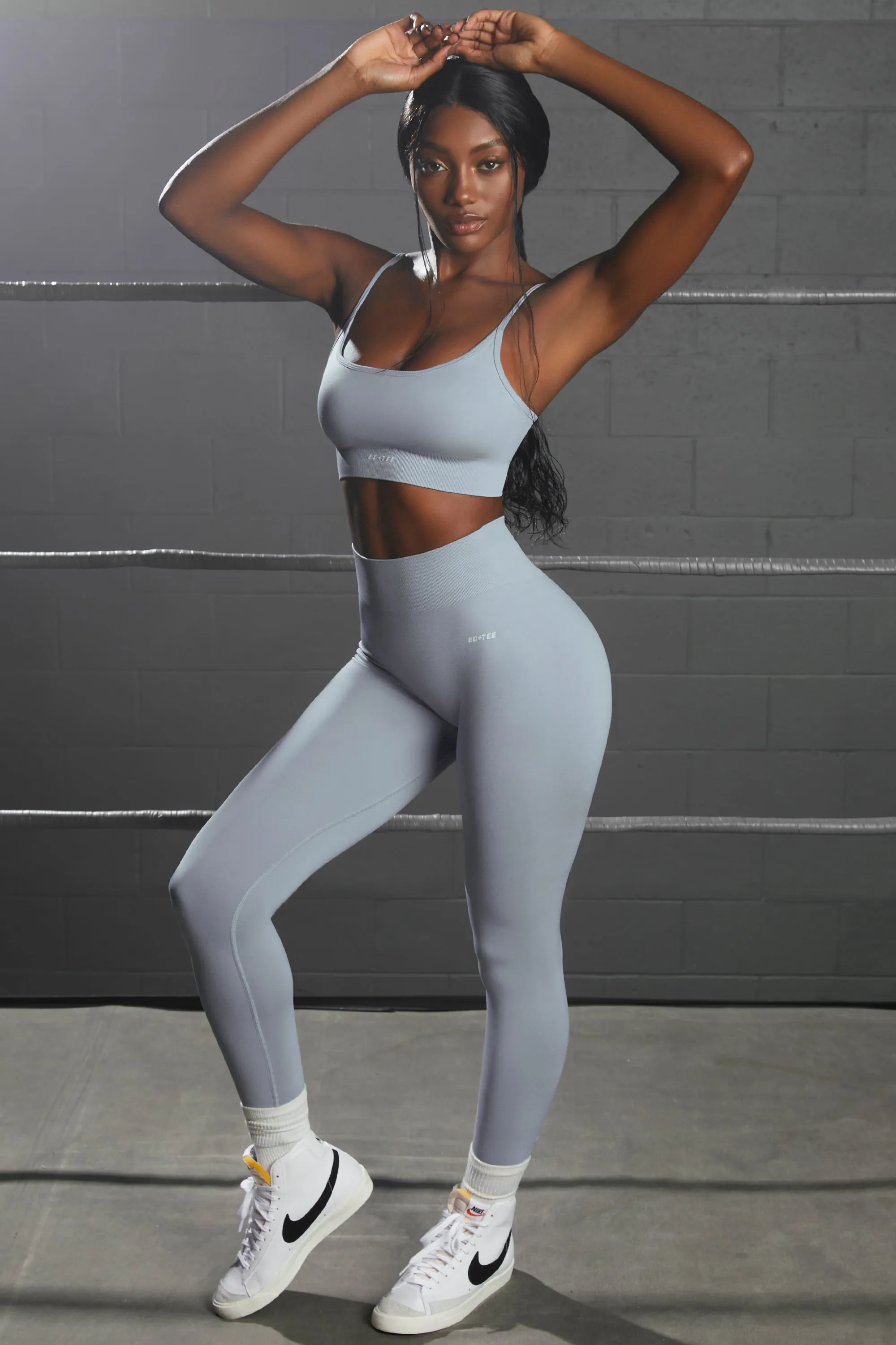 Surge Curved Waist Seamless Leggings in Light Blue