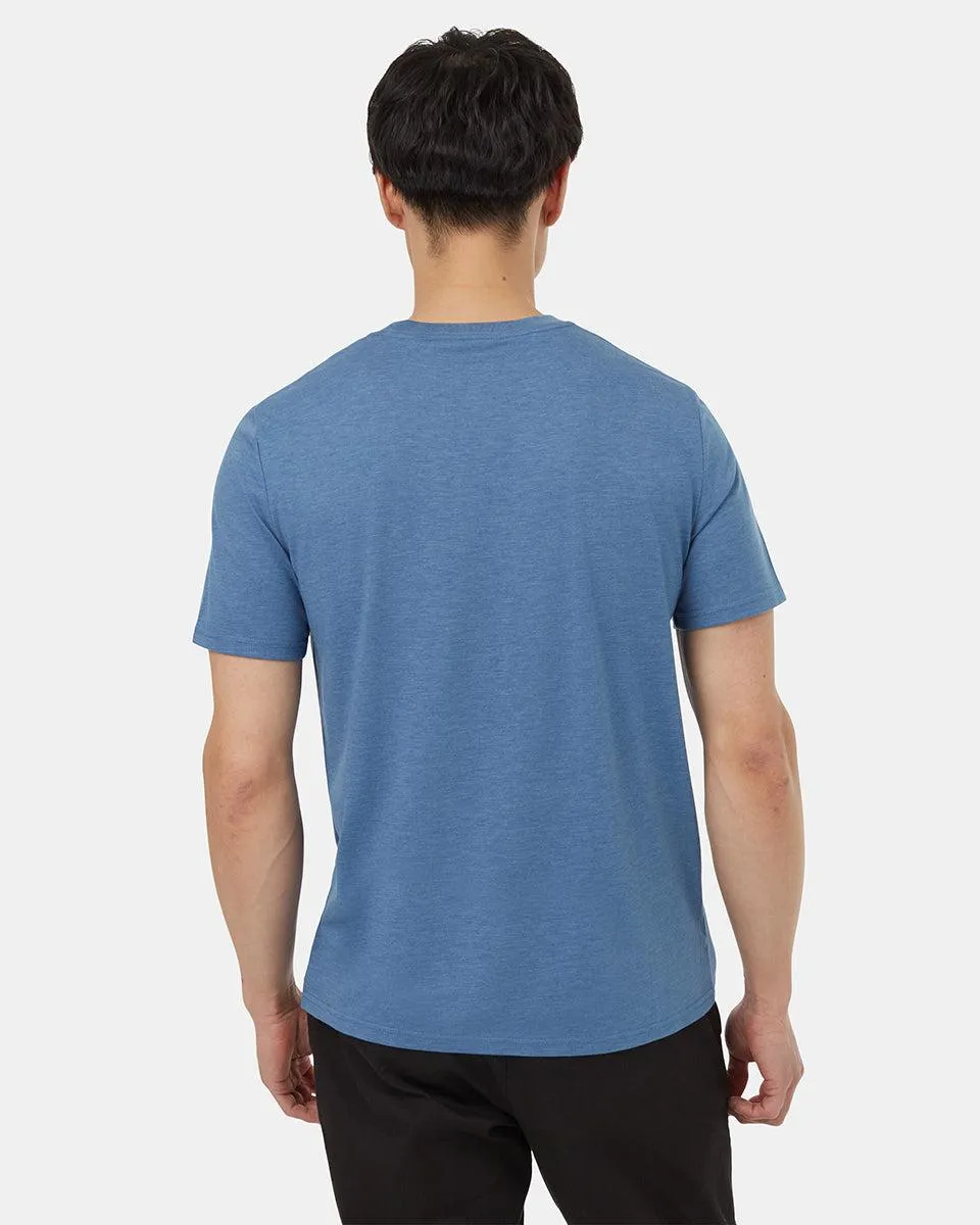 Tentree Retro Juniper T-shirt In Canyon Blue Heather/Sandstone