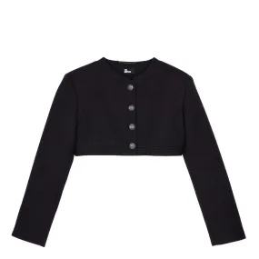 THE KOOPLES Cropped Button Through Jacket - Black