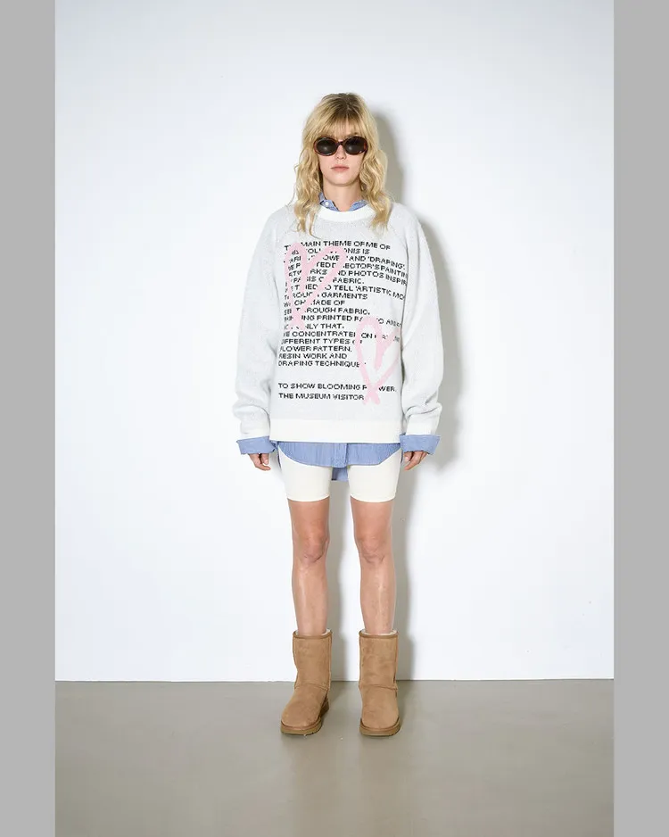 THE MUSEUM VISITOR  |Heart Unisex Street Style Oversized Logo Sweaters