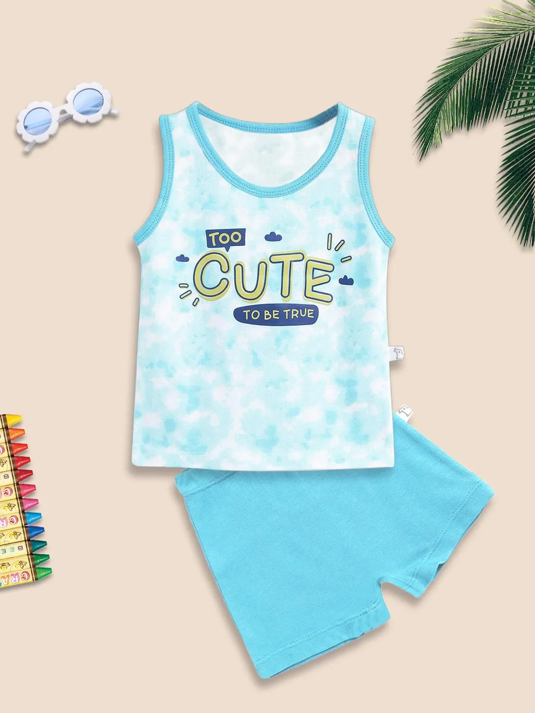 Top & Shorts Set - Tie-Dye Blues (2-4 years)