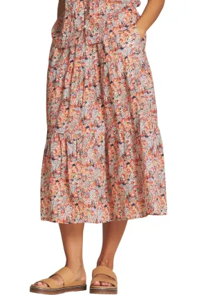 Trovata Birds of Paradis Makena C Skirt in Vino Daisies