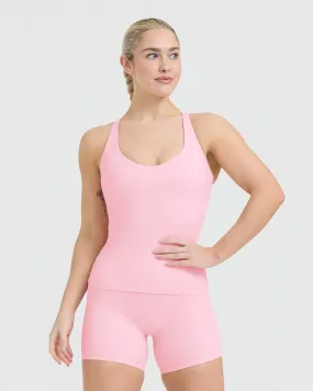 Unified V-Neck Cross Back Vest | Petal Pink