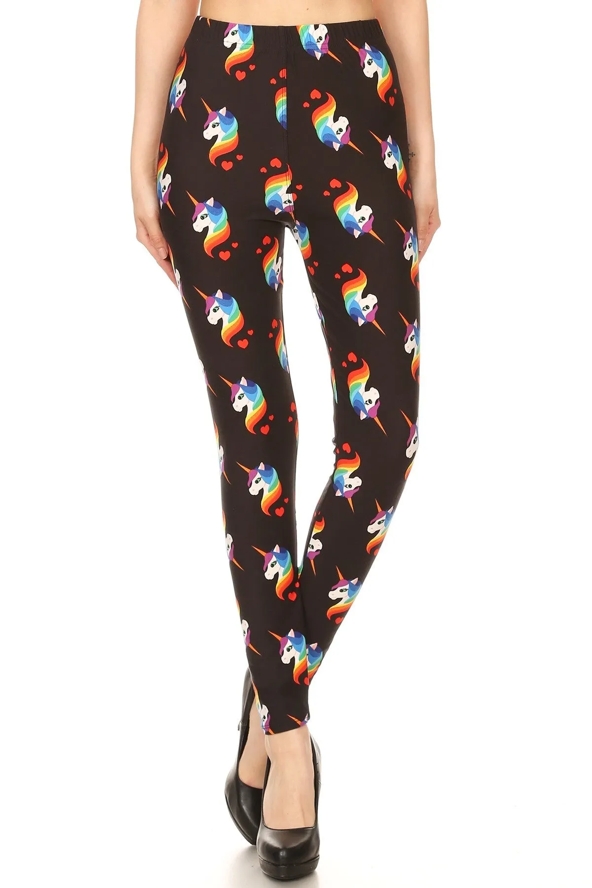 Women's 3 X 5X Rainbow Unicorn Pattern Printed Leggings