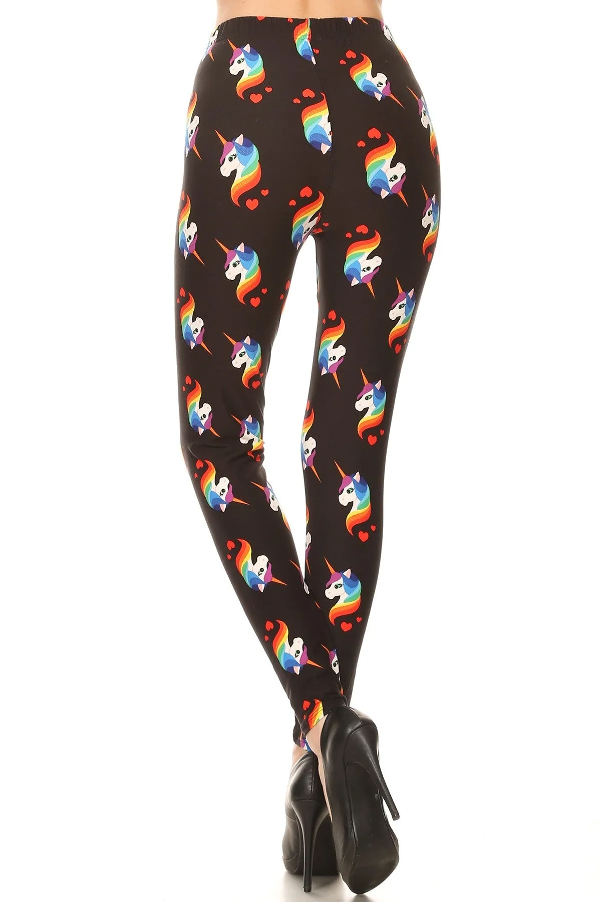 Women's 3 X 5X Rainbow Unicorn Pattern Printed Leggings