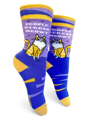 Women's People Stress Meowt Crew Socks