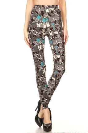 Women's Plus Camera Theme Photography Pattern Printed Leggings