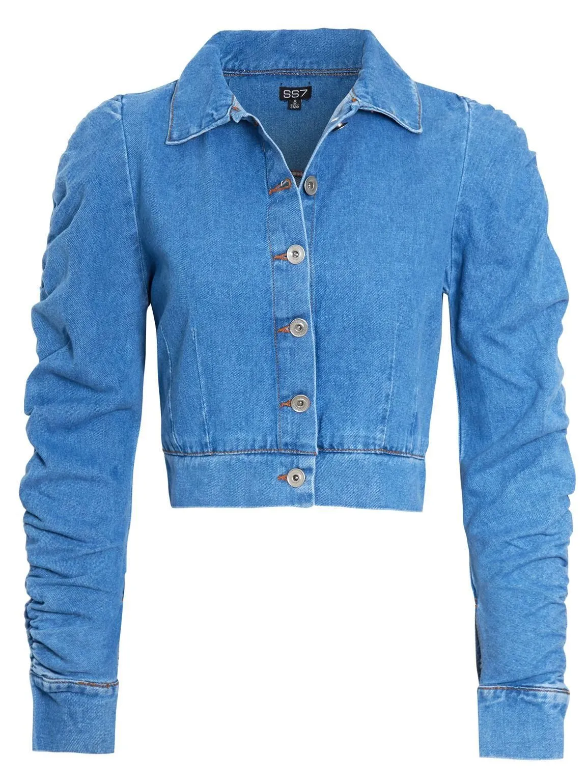 Womens Puff Sleeve Cropped Denim Jacket, UK Sizes 8 to 16