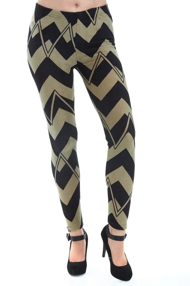 Women's Regular Chevron Pattern Leggings