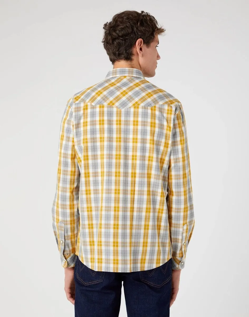 Wrangler Western Check Long Sleeve Shirt Yellow